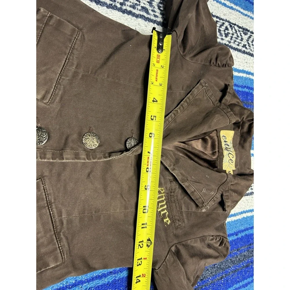 Vintage Y2K Enyce Blazer Jacket Toddler Girls Youth Medium Brown Cyber Grunge